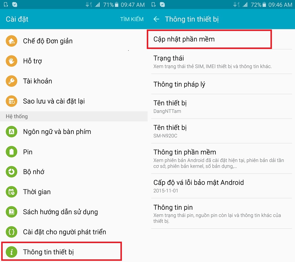 cập nhật hệ điều hành cho điện thoại android